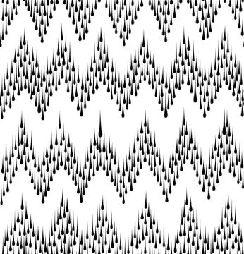 Droplet seamless ornament pattern. Abstract zig-zag backdrop Stock Illustration