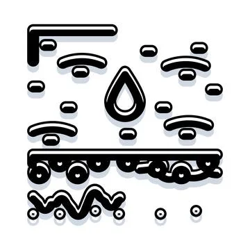 Droplet with waves and abstract lines icon Stock Illustration
