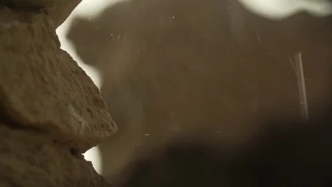 Droplets of rain in slow motion  Stock Footage 79736696