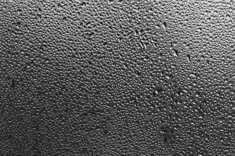 Droplets on the window macro texture Stock Photos