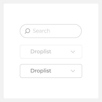 Droplist UI elements kit Illustrazione stock