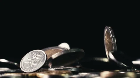Dropped coins Stock Footage 234192094