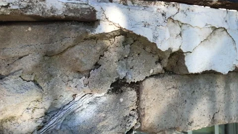 Dropped plaster and cracked wall, Stock Footage 132572436