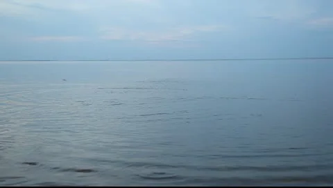 Dropped rock trace on the water surface Видео 10892181