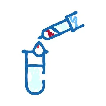 Dropper adding liquid to scientific test tube 스톡 일러스트