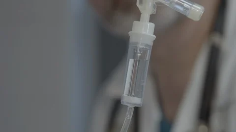 Dropper on a background of a doctor in blur Video stock 128077205