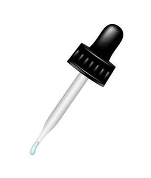 Dropper with blue liquid drop Stock Illustration