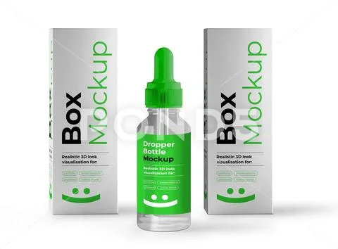 Dropper Bottle with Box Mockup PSDテンプレート