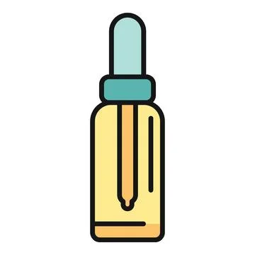 Dropper bottle containing serum or essential oil icon Stock Illustration
