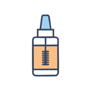 Dropper bottle. Dropper bottle with a brush inside, perfect for essential o.. Stock Illustration