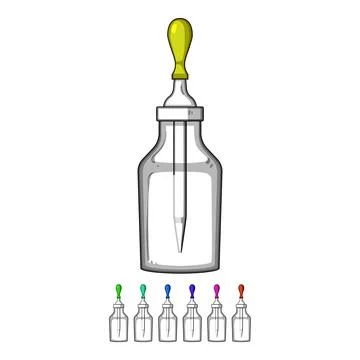 Dropper bottle graphic holding empty liquid for science Illustration