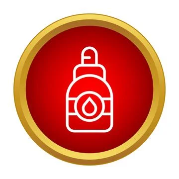 Dropper bottle icon with liquid drop symbol Ilustração Stock