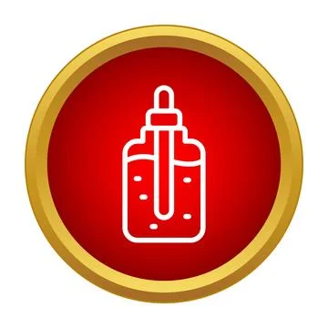 Dropper bottle icon showing liquid and bubbles Stock Illustration