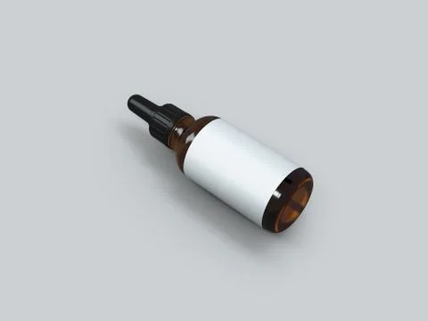 Dropper Bottle Mock-Up - Blank Label Stock Illustration