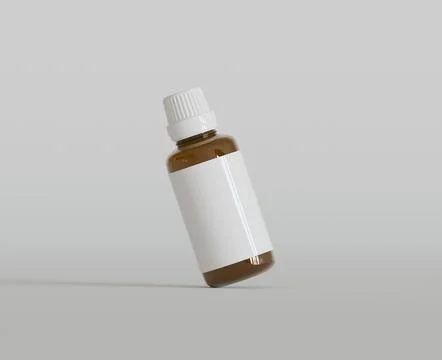 Dropper Bottle Mock-Up - Blank Label on white or bright background (2) Stock Illustration