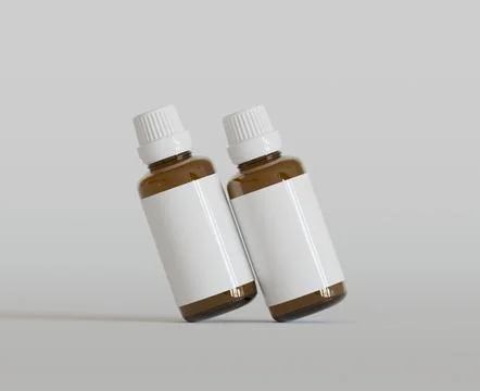 Dropper Bottle Mock-Up - Blank Label on white or bright background (26) Stock-Illustration