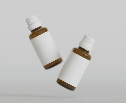 Dropper Bottle Mock-Up - Blank Label on white or bright background (25) Stock Illustration