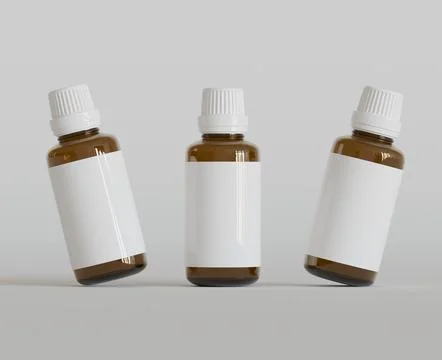 Dropper Bottle Mock-Up - Blank Label on white or bright background (35) Stock-Illustration