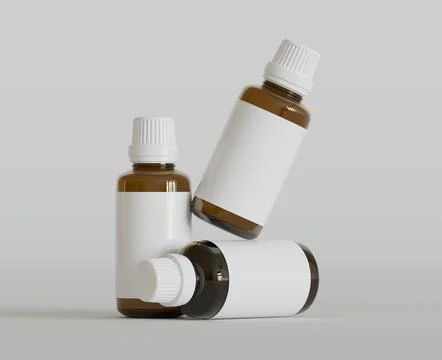 Dropper Bottle Mock-Up - Blank Label on white or bright background (36) Stock-Illustration