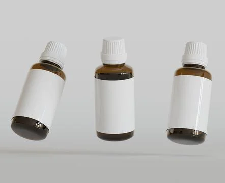 Dropper Bottle Mock-Up - Blank Label on white or bright background (41) Illustrazione stock