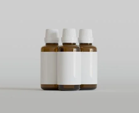 Dropper Bottle Mock-Up - Blank Label on white or bright background (42) Illustrazione stock