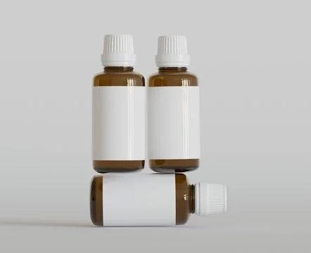 Dropper Bottle Mock-Up - Blank Label on white or bright background (47) Stock-Illustration