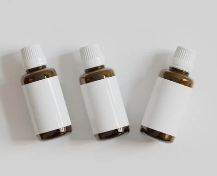 Dropper Bottle Mock-Up - Blank Label on white or bright background (49) 스톡 일러스트