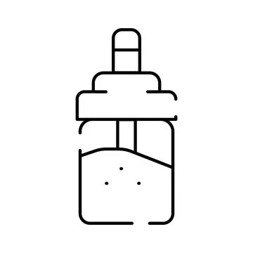 Dropper bottle outline icon with liquid inside Stock Illustration