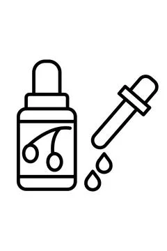 Dropper Bottle Vector Line Icon Isolated on White Background Stock Illustration