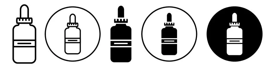 Dropper bottle vector set collection for web Stock Illustration