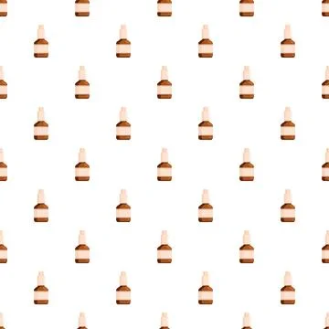 Dropper bottles repeating pattern for medical and wellness background Stock Illustration
