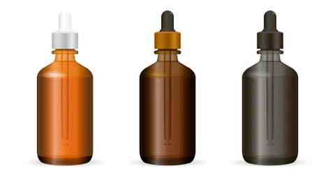 Dropper bottles set for cosmetics or medicine need Stock Illustration