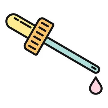 Dropper dispensing liquid drop for laboratory science medicine Ilustração Stock