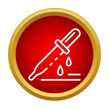 Dropper dripping liquid creating medical science experiment Stock Illustration