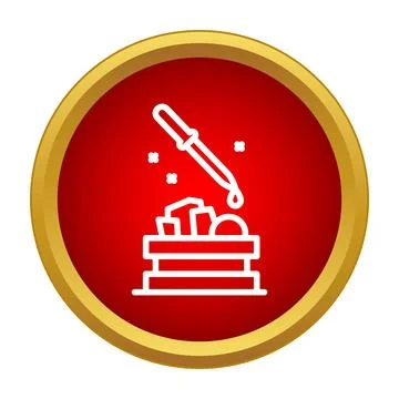 Dropper dripping liquid onto ingredients in box Stock Illustration