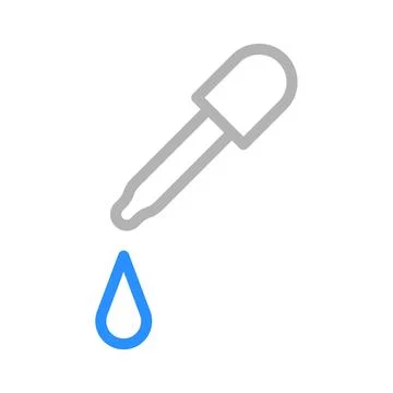 Dropper with drop. Concept of medical, science, and chemistry. Ilustração Stock