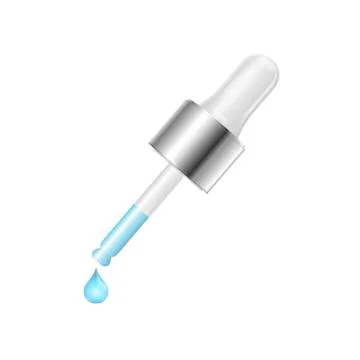 Dropper With Droplet Fluid. Vector Illustrazione stock
