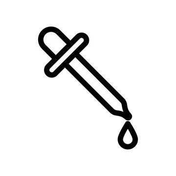 Dropper icon (2) linear logo mark in black and white Stock Illustration