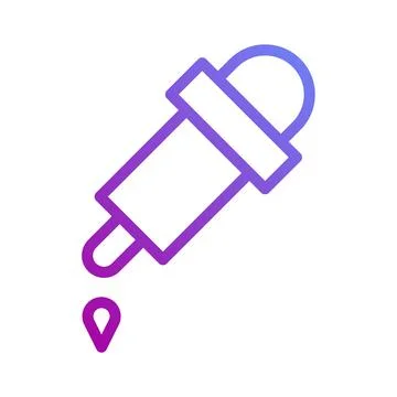 Dropper icon with a drop in purple gradient colors Ilustração Stock