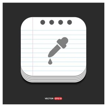 Dropper icon Gray icon on Notepad Style template Vector EPS 10 Free Icon Stock Illustration