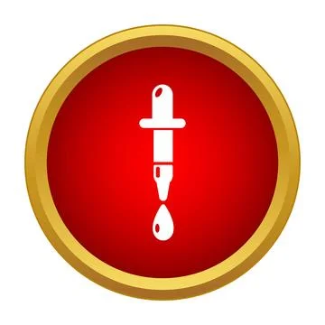 Dropper icon with liquid drop for science laboratory Stock Illustration