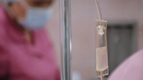 Dropper in the operating, surgery and reanimation, drip stand Stock Footage 51445801