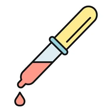 Dropper or pipette dripping liquid medicine science icon Stock Illustration