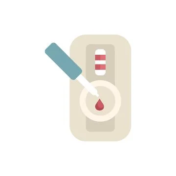 Dropper placing blood sample on rapid test device for medical diagnosis Stock Illustration