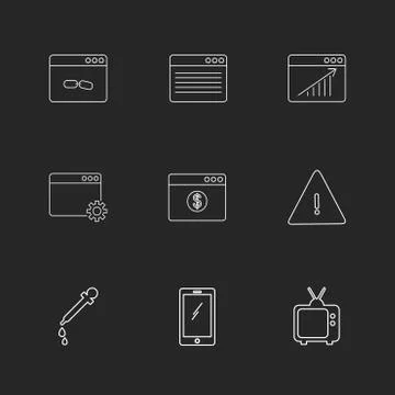 Dropper , smart phone , tv , error , dollar , windows , ui , layout , web , u 스톡 일러스트