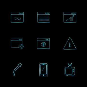 Dropper , smart phone , tv , error , dollar , windows , ui , layout , web , u 스톡 일러스트