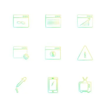 Dropper , smart phone , tv , error , dollar , windows , ui , layout , web , u 스톡 일러스트