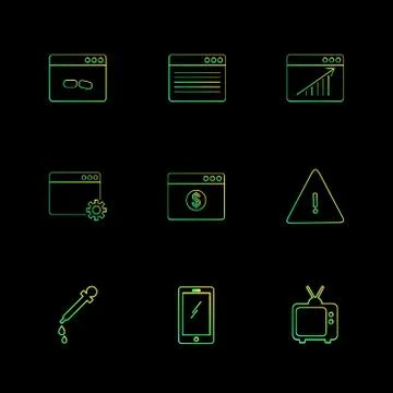 Dropper , smart phone , tv , error , dollar , windows , ui , layout , web , u 스톡 일러스트