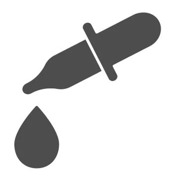 Dropper solid icon. Pipette vector illustration isolated on white. Lab Stock Illustration