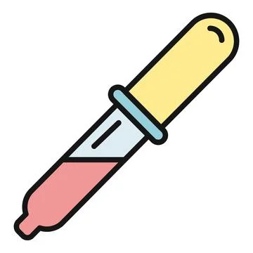Dropper tool holding pink liquid for medical research Ilustração Stock